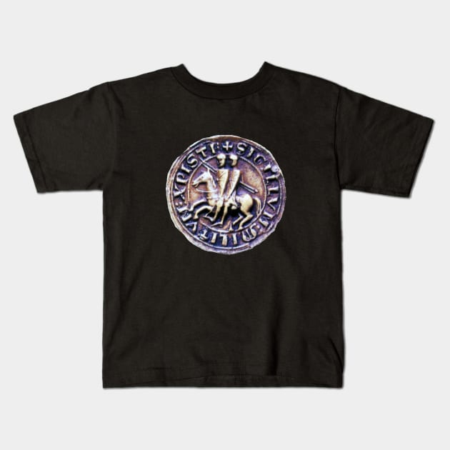 SEAL OF THE KNIGHTS TEMPLAR Kids T-Shirt by BulganLumini